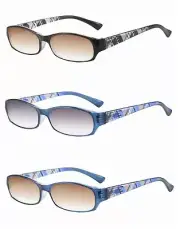 Women Adjustable Stylish Flower Tinted Lens UV400 Sun Reader Reading Glass