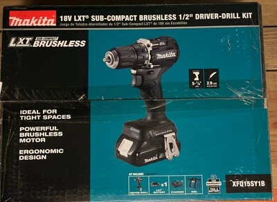 Makita 18-Volt LXT Lithium-Ion 1/2 In. Brushless Sub- Cordless Drill Kit Makita