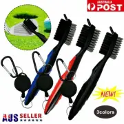 Golf Club Cleaning Groove Brush Cleaner Tool Hook to Bag for Iron Wood Clubs TR