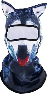 [Mikovivi] 3D Husky Ski Balaclava Face Mask, Breathable Animal Ski Mask Funny Dog Sun Protection Full Face Cover Accessories for Motorcycle Cycling Music Festivals Raves Outdoor Activities, as shown in
