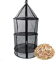 Grass Drying Rack,Foldable Net Baskets 4-Layer - Yard Organization Supplies, Garden Grass Storage with Zipper, Round Plant Tray for Patio Garden Use