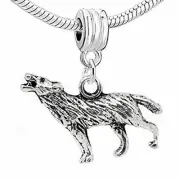 Hawling Wolf 3d Dangle Charm European Bead Compatible for Most European Snake Ch