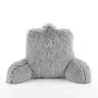 Plush Backrest Pillow Bed Chair Long Hair Faux Fur Backrest PillowGrey