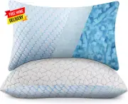 Memory Foam Pillows King Size Set of 2, Cooling Shredded Memory Foam Pillows 2 P