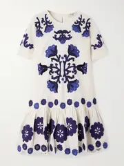 [Sea] Sea - Catrine Embroidered Cotton And Linen-blend Mini Dress - White - xx small xx small White