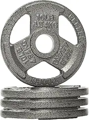 Fitvids Olympic Cast Iron 2-Inch Weight Plate for Strength Training & Weightlifting, Multiple Weights Available, 10LB (Set of 4)