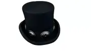 Black 100% Wool Felt Top Hat Concho Band Victorian Costume Slash Mad Hatter USA