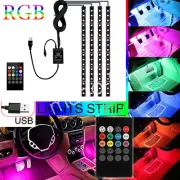 RGB LED Glow Car Interior Under Dash Footwell Seat Inside Lighting Music Control
