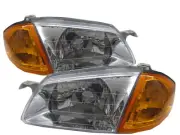 IsamuGenki BJ 1998-2000 4D/5D Clear Headlight Headlamp CHROME V2 for MAZDA LHD (for: Ford)