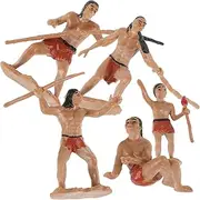 Totority 5Pcs Miniature Primitive Men Figurines Realistic Craft for Bonsai Decor Sand Table Landscaping Detailed Primitive Human Models Versatile Collectible Props