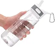 BOTTLED JOY Sports Water Bottle with Straw and Handle, 34 oz 1L sport BPA-Free water bottle Tritan Leak Proof Wide Mouth Portble Drinking Bottle Anti-Full for Outdoor, School, Fitness, Camping, Bicycl
