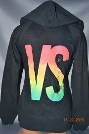 Victorias Secret Supermodel Essentials NEON Sequins Bling Soft Hoodie NWT XS