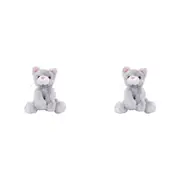 2PK Mary Meyer Catsy Kitty Cat Kids Soft Plush Toy Stuffed Animal 10x15cm Grey
