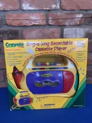 1998 CRAYOLA Sing-A-Long Recordable Cassette Player w Microphone NEW OLD STOCK