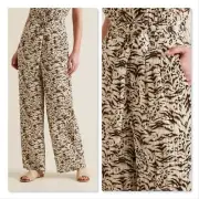 SEED HERITAGE Womens Size 8 Resort Animal Print Pants NEW + TAGS RRP$119.95