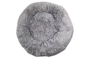 YES4PETS Medium Round Calming Plush Cat Dog Bed Comfy Puppy Fluffy Bedding Little Grey