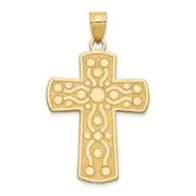 14k Yellow Gold Cross Pendant w/Serenity Prayer on Back