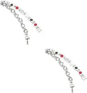 KOMBIUDA 2pcs Magnetic Therapy Bracelet Titanium Steel for Women Wrist Chain Dainty Chain Design for Fashion
