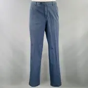 NEIMAN MARCUS Size 40 Powder Blue Cotton Blend Flat Front Casual Pants