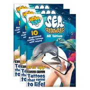 3x 10pc Holotoyz HoloArtz Sea Creatures Augmented Reality Tattoos Kids Art 3y+