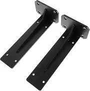 DOITOOL 2pcs Suspended Tv Cabinet Bracket Foldable Bracket Floating Shelves Gold Bracket Kit Retro Bracket Shelf Holder Brackets Adjustable LED Pegs Silver Board Black Iron