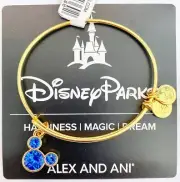 New Disney Parks Alex and Ani Mickey Icon December Birthstone Gold Bracelet