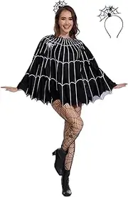 [TMSD] Women's Halloween Funny Spider Web Poncho Costume