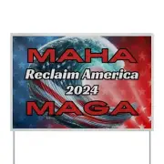 MAHA MAGA 2-Sided Premium Vinyl Yard Side | Save America Trump Kennedy | 2024