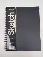 2x UCreate Poly Cover Sketch Book, Heavyweight, 6" x 9", Black, 75 Sheets