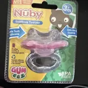 Nuby Soothing Teether Gentle Massage Extra Soft Silicone 3m+ Pink NEW