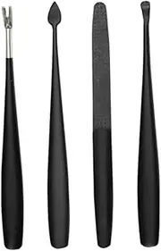 WRITWAA 1 Set Stainless Steel Nail Tools Manicure Cuticle Trimmer Nail Files Dead Skin Fork Portable Kit for Professional and Grooming