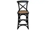 MF Cross-Back Oak Framed Rattan Seat Bar Stool