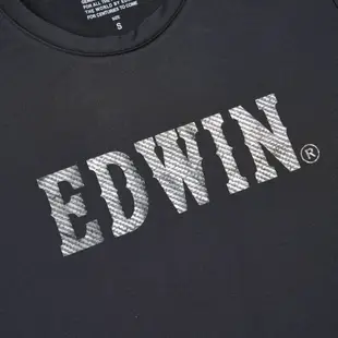 EDWIN 涼感系列 大LOGO圓領短袖T恤(黑色)-女款