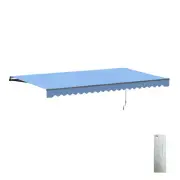 ALEKO Motorized Retractable Patio 16 x 10 ft Awning Sky Blue Home Canopy