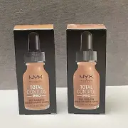 (2) NYX PROFESSIONAL MAKEUP Total Control Pro Drop Foundation, Cappuccino