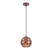 TUILE Pendant Lamp Light Interior ES Coffee Embossed Tiled Wine Glass OD200mm