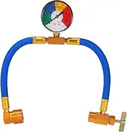 R134A Car AC Refrigerant Charge Hose Kit Recharge Hose with Gauge,A/C 1/2 Recharge Measuring Kit Can Tap Air Conditioning Pressure Gauge R134A by Ketofa