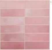 10-Pack Peel and Stick Backsplash Wall Tiles, 12" x 12" Pink Tiles Peel and Stick Backsplash, Stick on Tiles Kitchen Backsplash