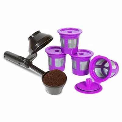Eco-Friendly Reusable K Cup Pod Coffee Filter & Scoop Combo (5 CT)