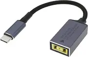 The Lord of the Tools 1Pc Square Mouth 11mmx4.5mm to USB-C Charging Cable Type-C to Slim Tip Adapter 100W Compatible with Lenovo Laptops 140mm