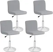 Zinueen Set of 4 High Chair Covers Bar Stool Removable Washable Cover for Highchair Swivel Chair Short Stool (Grey)