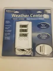 Everlast Weather Center Digital Thermometer And Clock Indoor/Outdoor