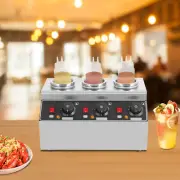3-Bottle Electric Sauce Warmer Commercial Jam Preservation Machine 30℃-85℃ 240 W