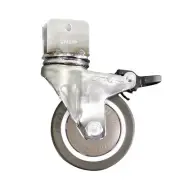 1PK 3" Caster Wheel Brake Castor with 0.7" U Bracket Edge Mount 18mm Board Panel
