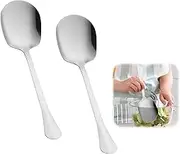 Large Serving Spoon, Set of 2, Stainless Steel Serving Spoons, 25.3 cm, for Kitchen, Catering, Ideal for Salads, Pasta, Desserts, Practical for Buffets, Family Celebrations, Restaurant Business
