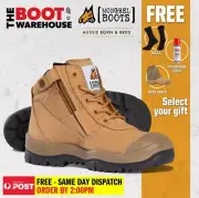 Mongrel 461050 Work Boots. Steel Toe Safety. Zip. Scuff Cap. FREE GIFT OPTION!