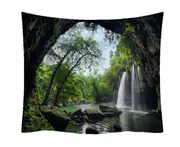 T24 150*130cm Water Curtain Hole Hanging Cloth Wall Background Tapestry for Bedroom Living Room Psychedelic Decoration