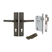 Iver Helsinki Door Lever on Stepped Backplate Entrance Kit Key/Thumb