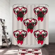 Funny Elegant Pug Dog Shower Curtain