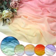 Gradient Color Rainbow Chiffon Fabric for Costume Stage Dance Scarf Sewing Craft